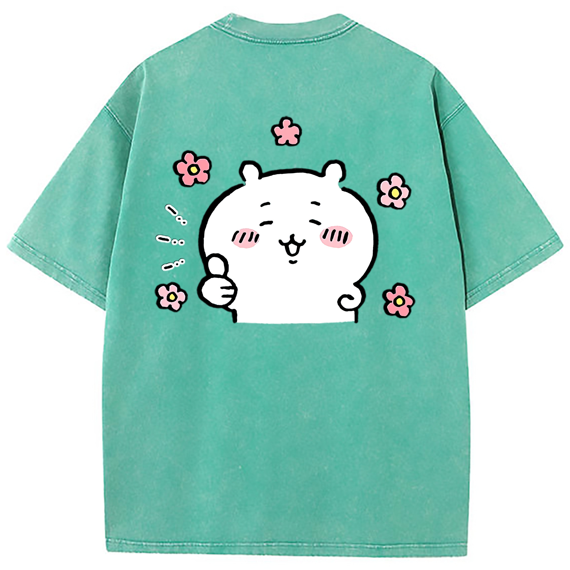 （画像用） ちいかわ ちいかわ Chii-kawa chiikawa 綿100% ヴィンテージ風 半袖Tシャツ（背面プリント）